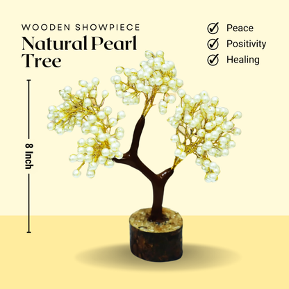 Certified Natural Pearl Tree for Inner Peace & Emotional Healing | Ideal Showpiece for Housewarming, Diwali, and Birthday Gifts