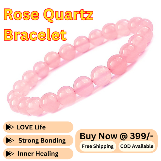 Certified Natural Rose Quartz Stone Bracelet: Unconditional Love & Acceptance