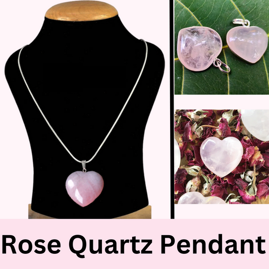 Reiki Crystal Products Natural Healing Stone Pendant Small Heart Shape Crystal Stone Pendant/Locket with Metal Chain for Reiki Healing and Crystal Healing Gemstone Size 15-20 mm Approx