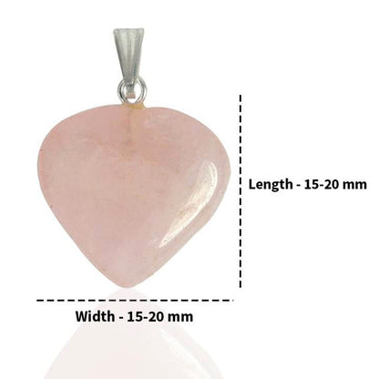 Reiki Crystal Products Natural Healing Stone Pendant Small Heart Shape Crystal Stone Pendant/Locket with Metal Chain for Reiki Healing and Crystal Healing Gemstone Size 15-20 mm Approx