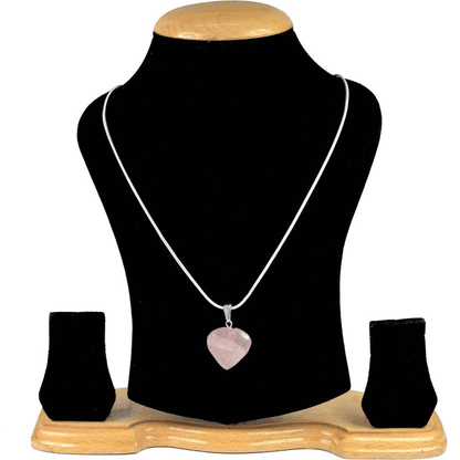 Reiki Crystal Products Natural Healing Stone Pendant Small Heart Shape Crystal Stone Pendant/Locket with Metal Chain for Reiki Healing and Crystal Healing Gemstone Size 15-20 mm Approx